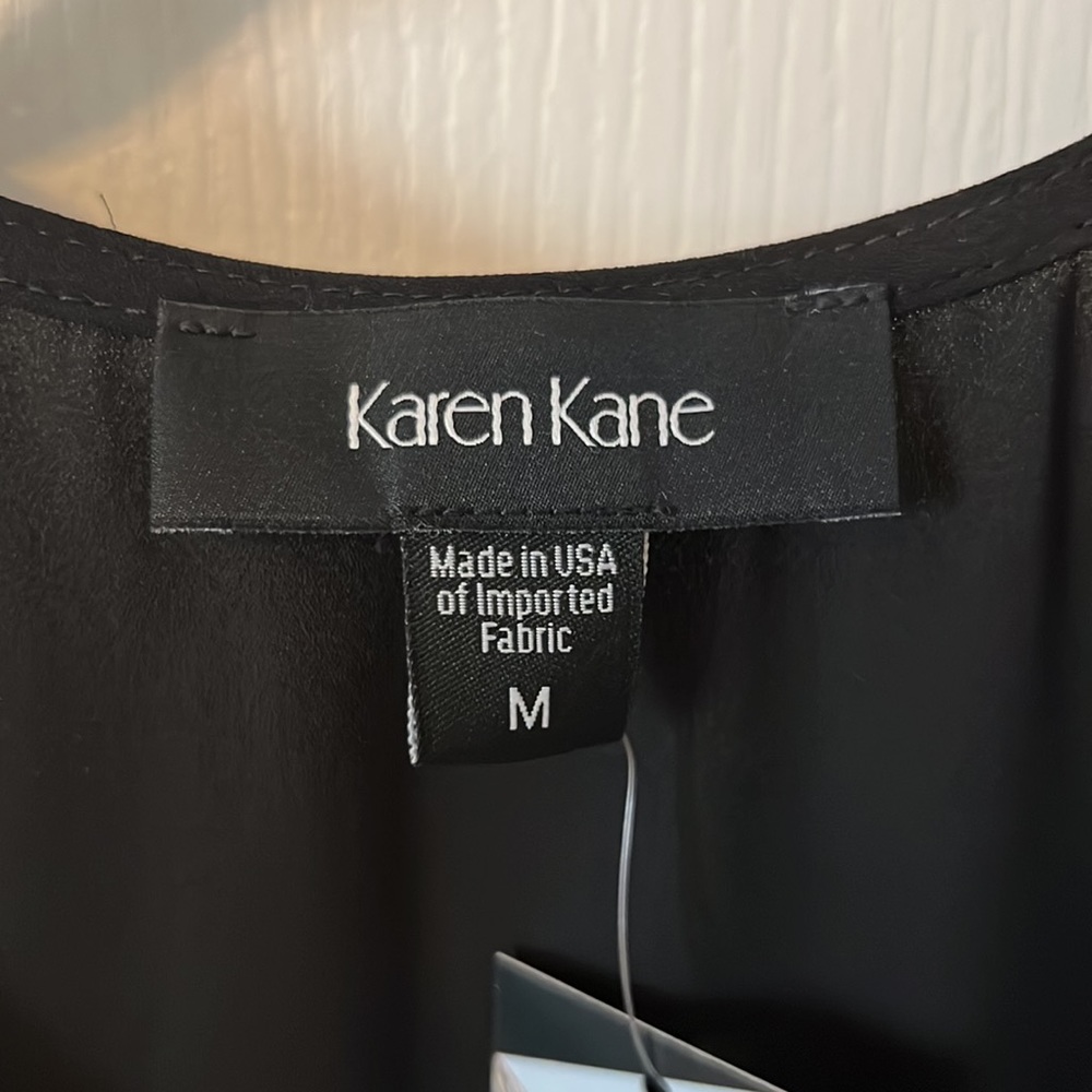 Karen Kane Asymmetrical Lace Up Crepe Tank Black Size M - Picture 8 of 9